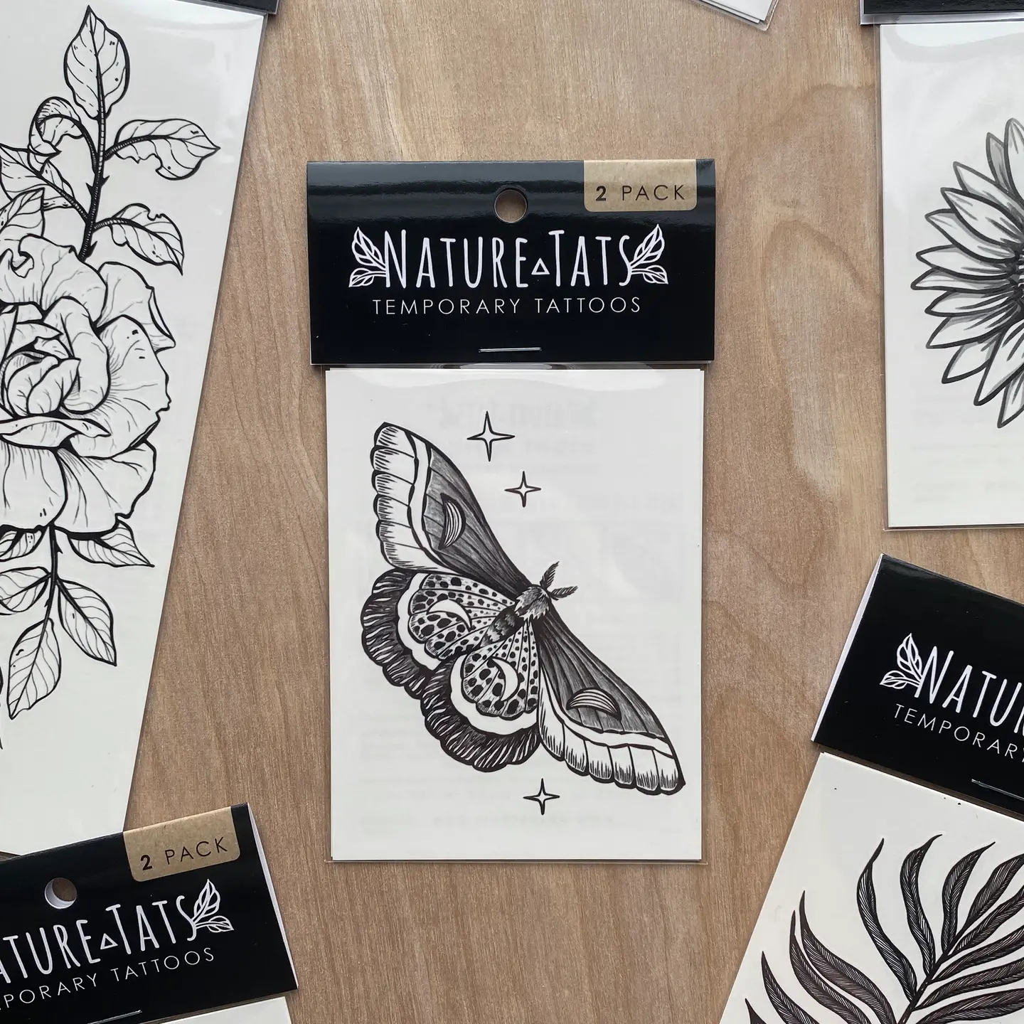 Night Moth Temporary Tattoo