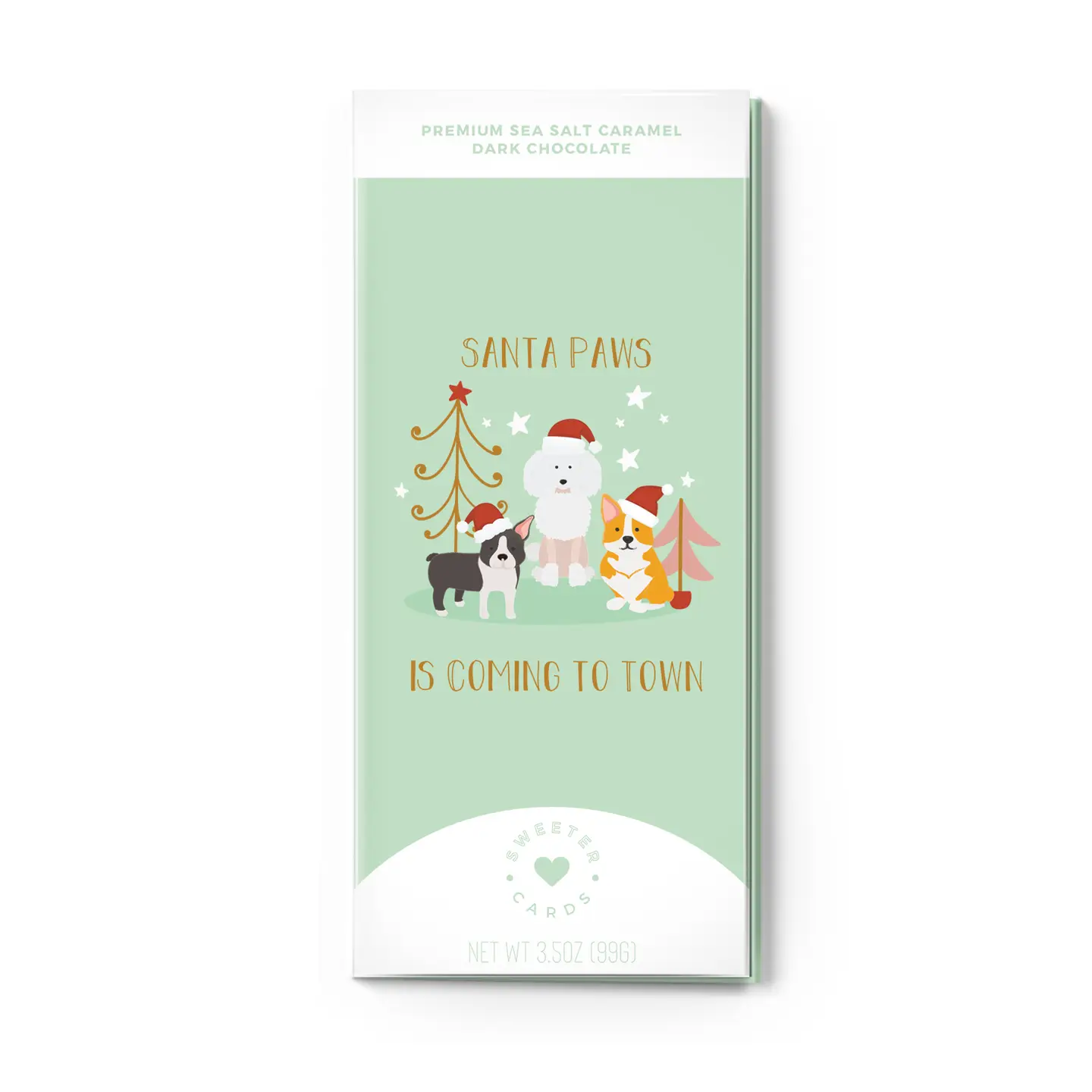 Santa Paws is Coming Chocolate Bar Card