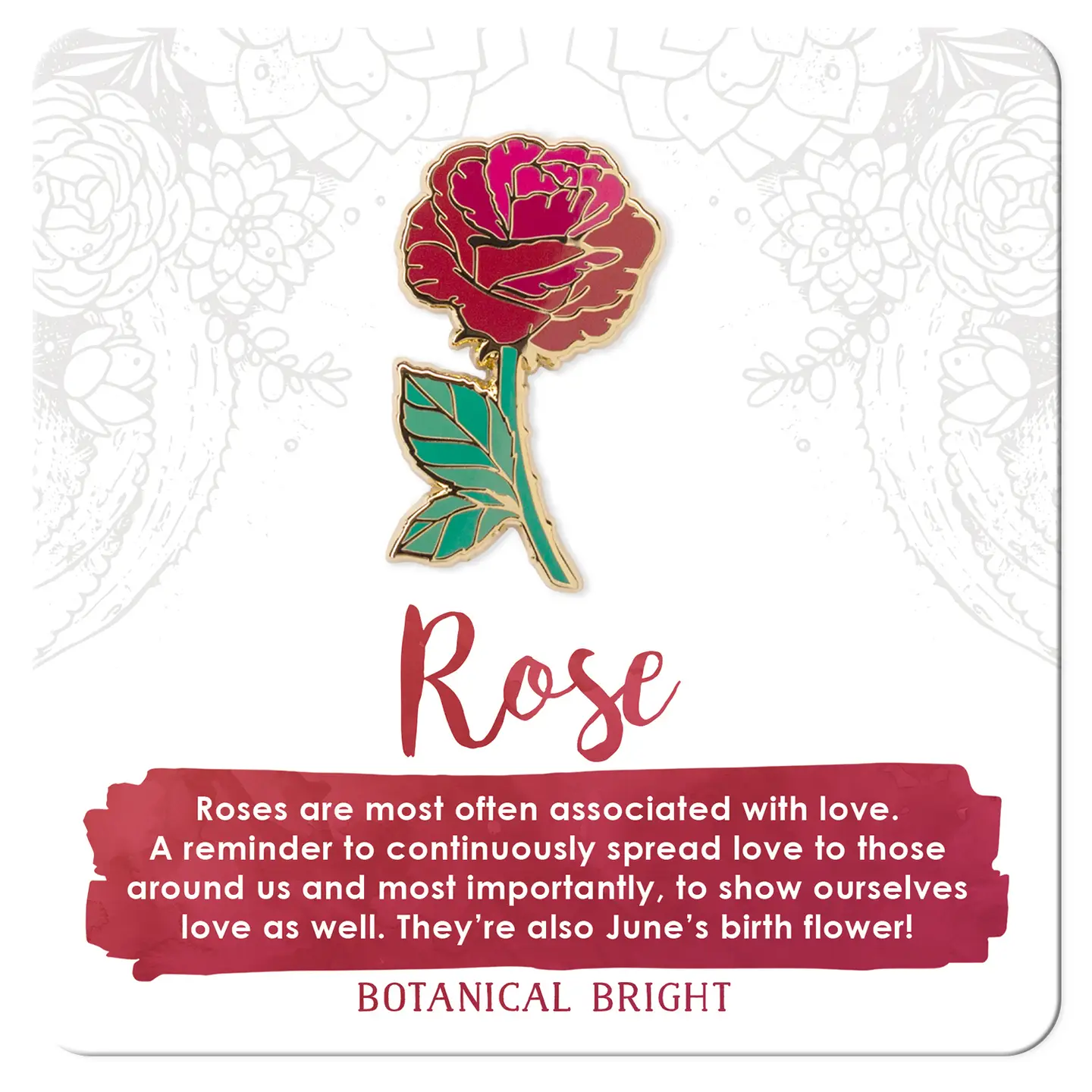 Red Rose Enamel Pin