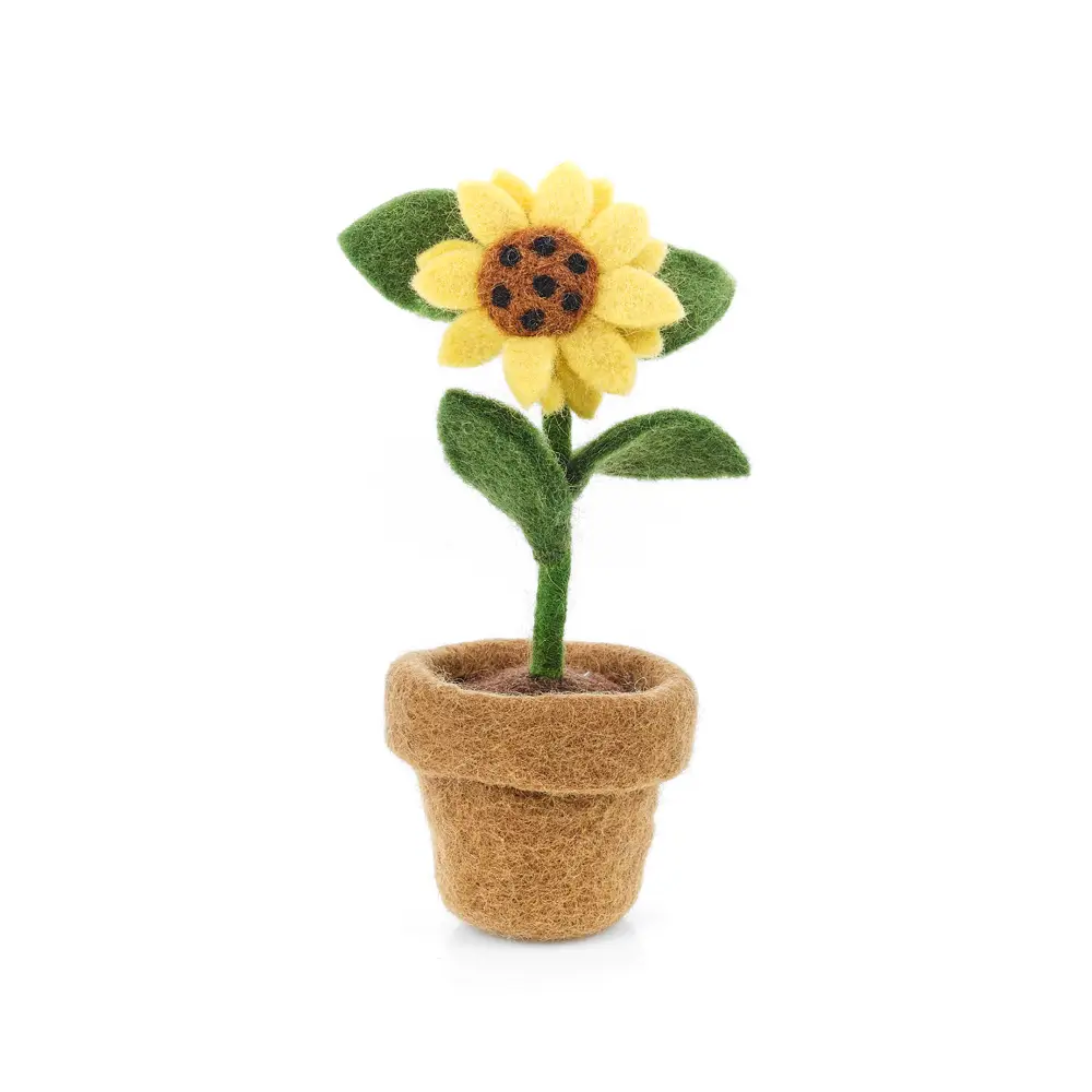 Felted Wool Sunflower in Pot