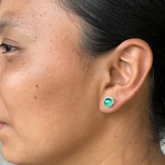 Sterling Silver Gemstone Stud Earrings
