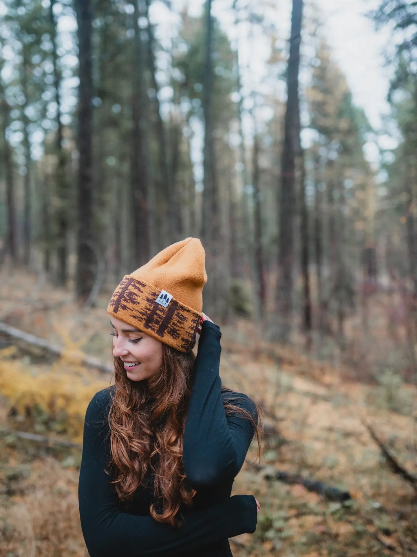 Woodland Foldover Beanie - Amber