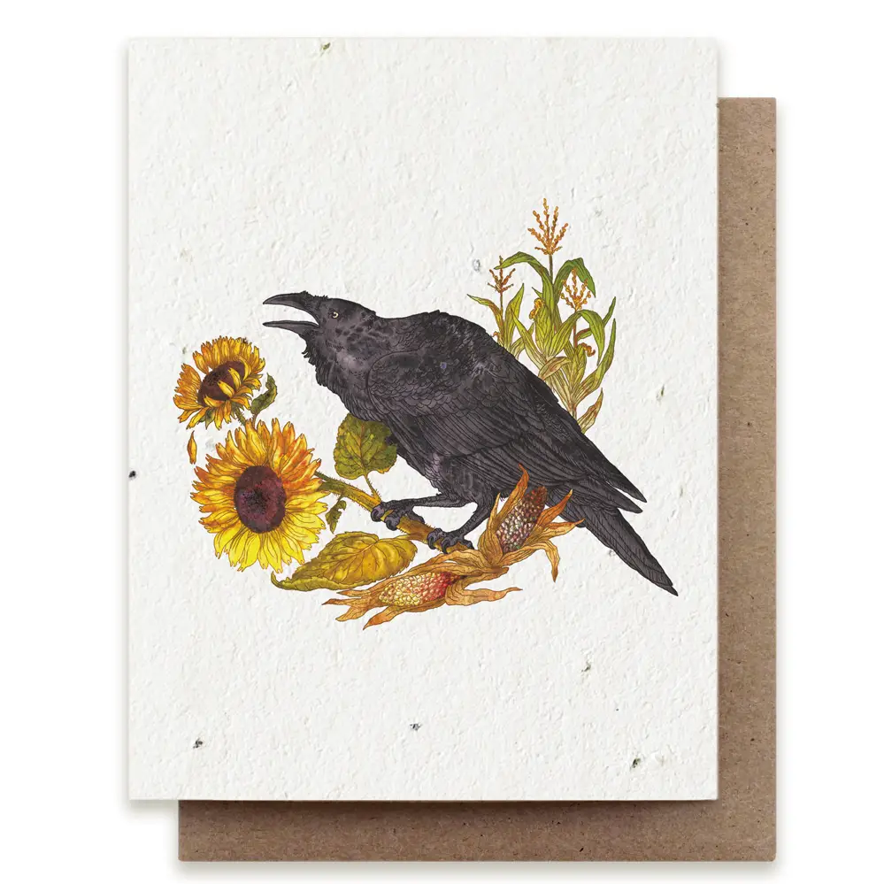 Plantable Card Fall Raven