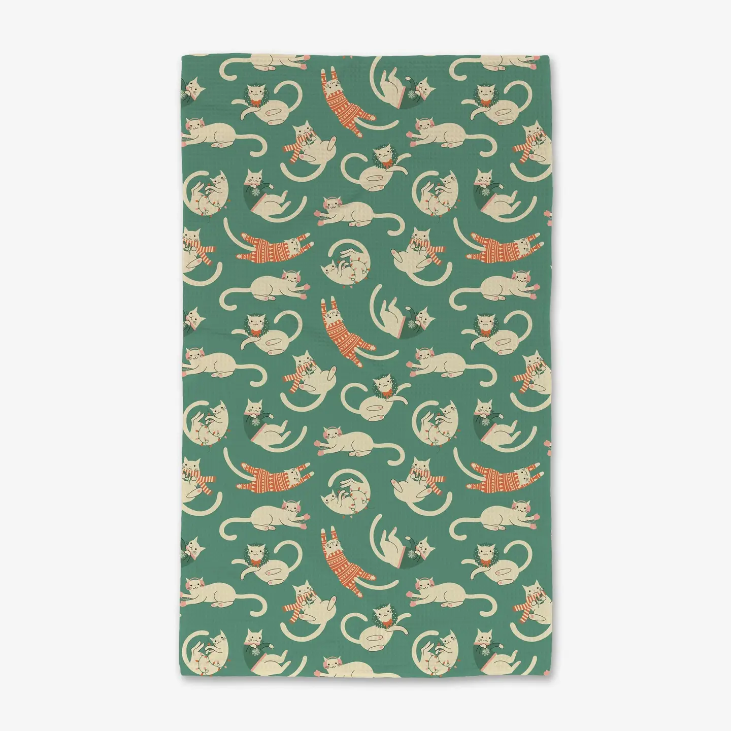 Geometry Tea Towel: Christmas Cats