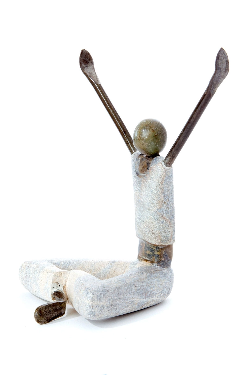Stone + Metal Yogi Sculpture