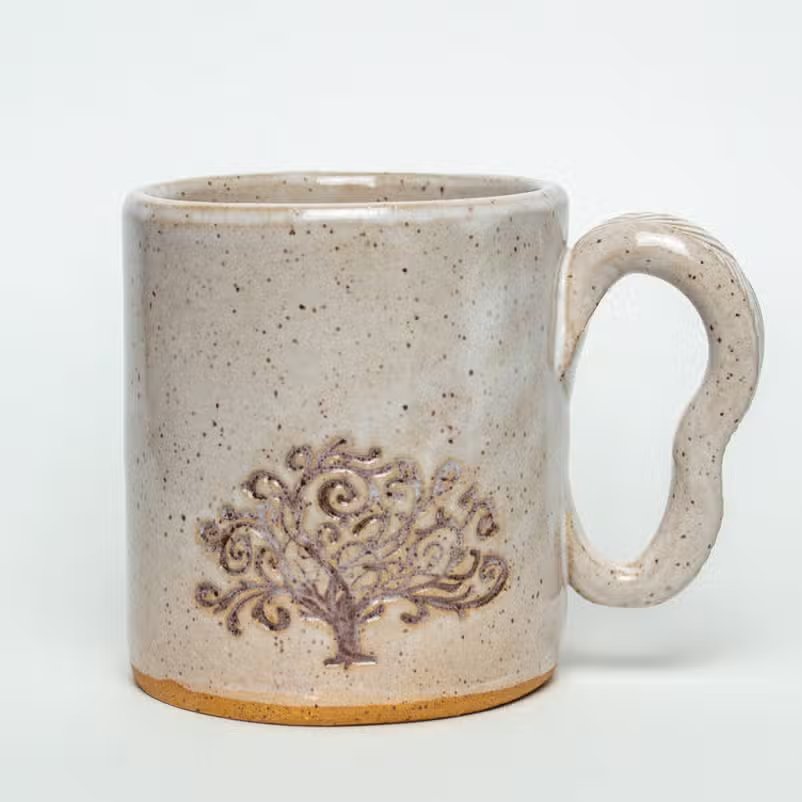 Red Tree Ceramic Mug Ivory