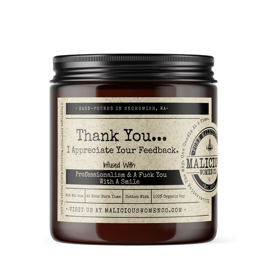 Thank You I Appreciate Feedback Candle