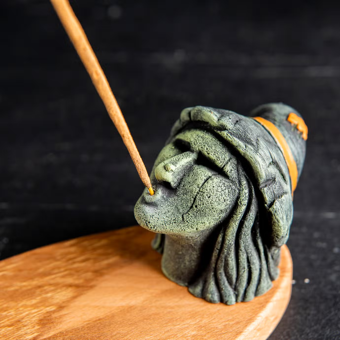 Stone Face Witch Incense Burner