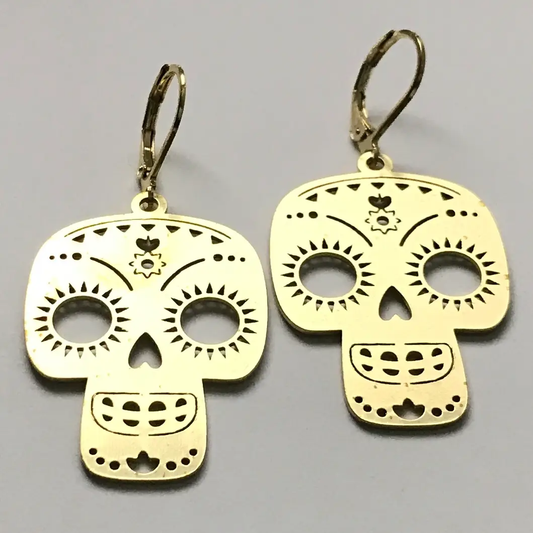 Brass Skull Earrings