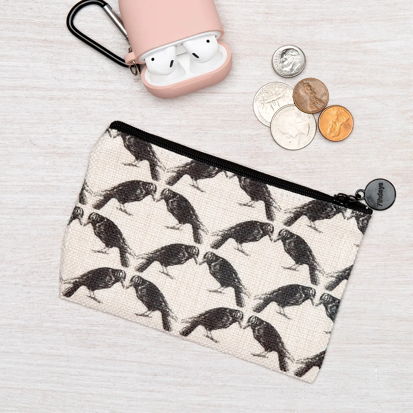 Crow Zipper Pouch - Small