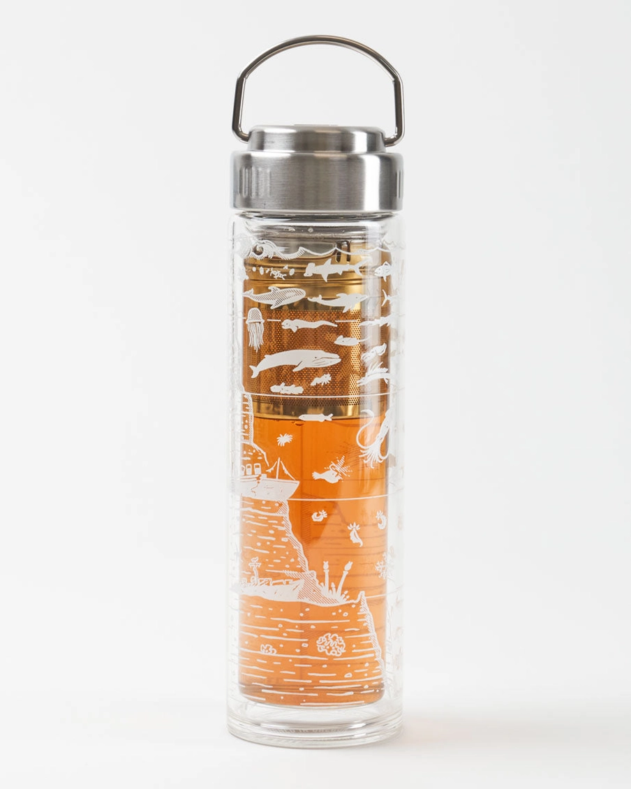 Beneath the Waves Glass Tea Infuser Flask