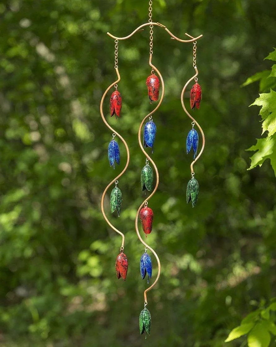 Multicolor Triple Bell Spiral Wind Chime