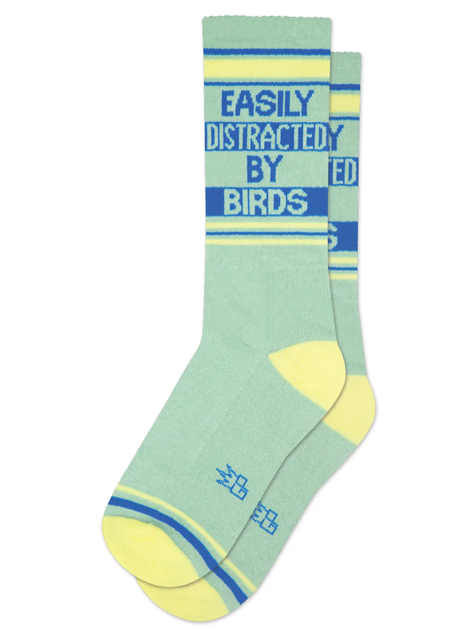 Easily Distracted By Birds Crew Socks