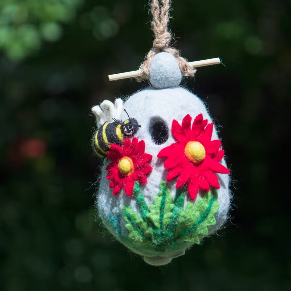 Bumblebee Felted Birdhouse