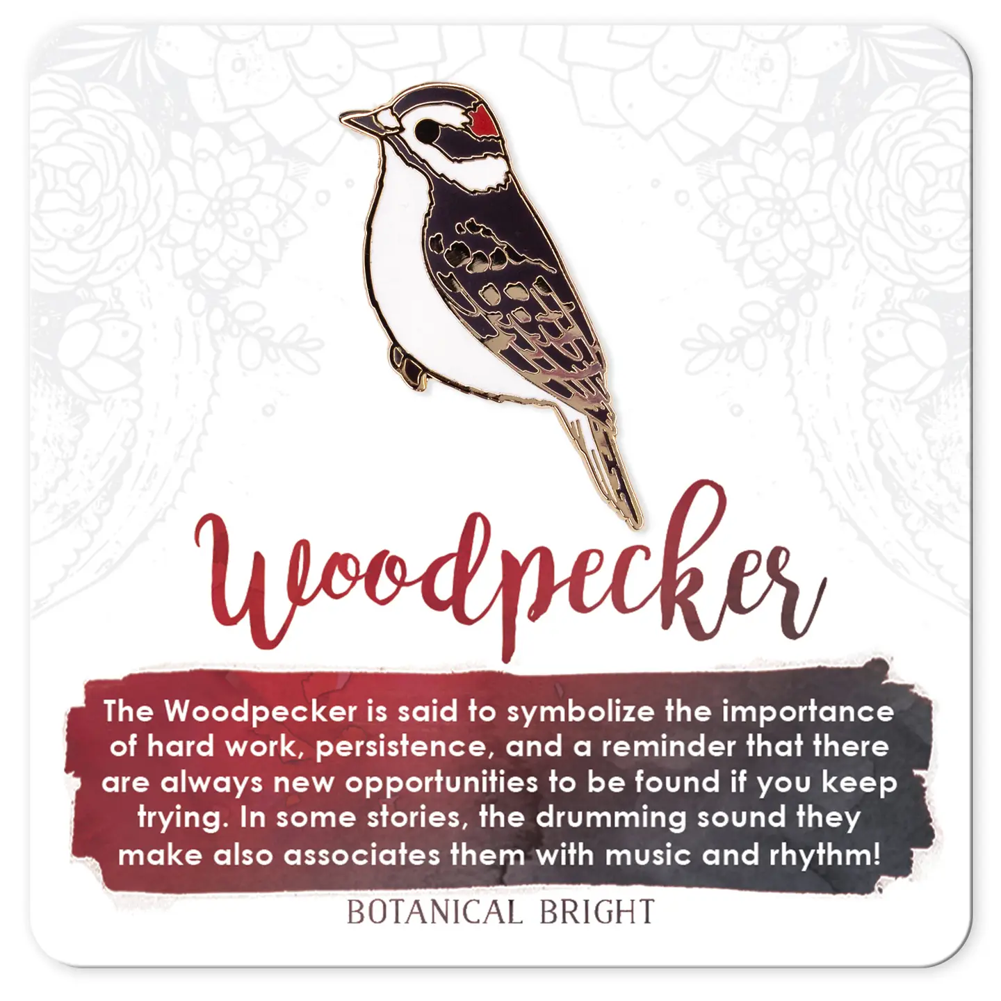 Woodpecker Enamel Pin