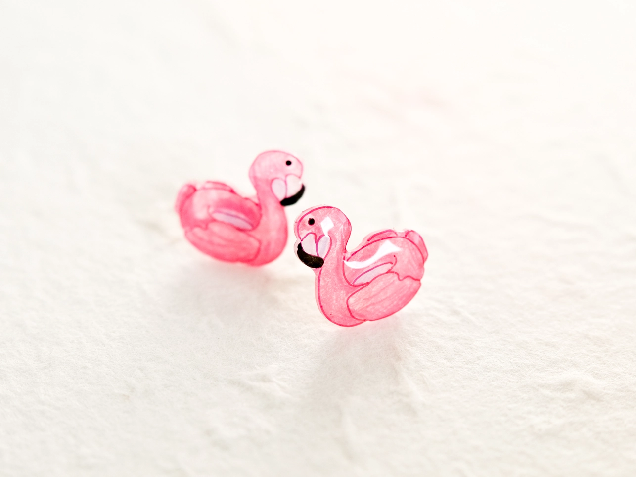 Pink Flamingo Stud Earrings