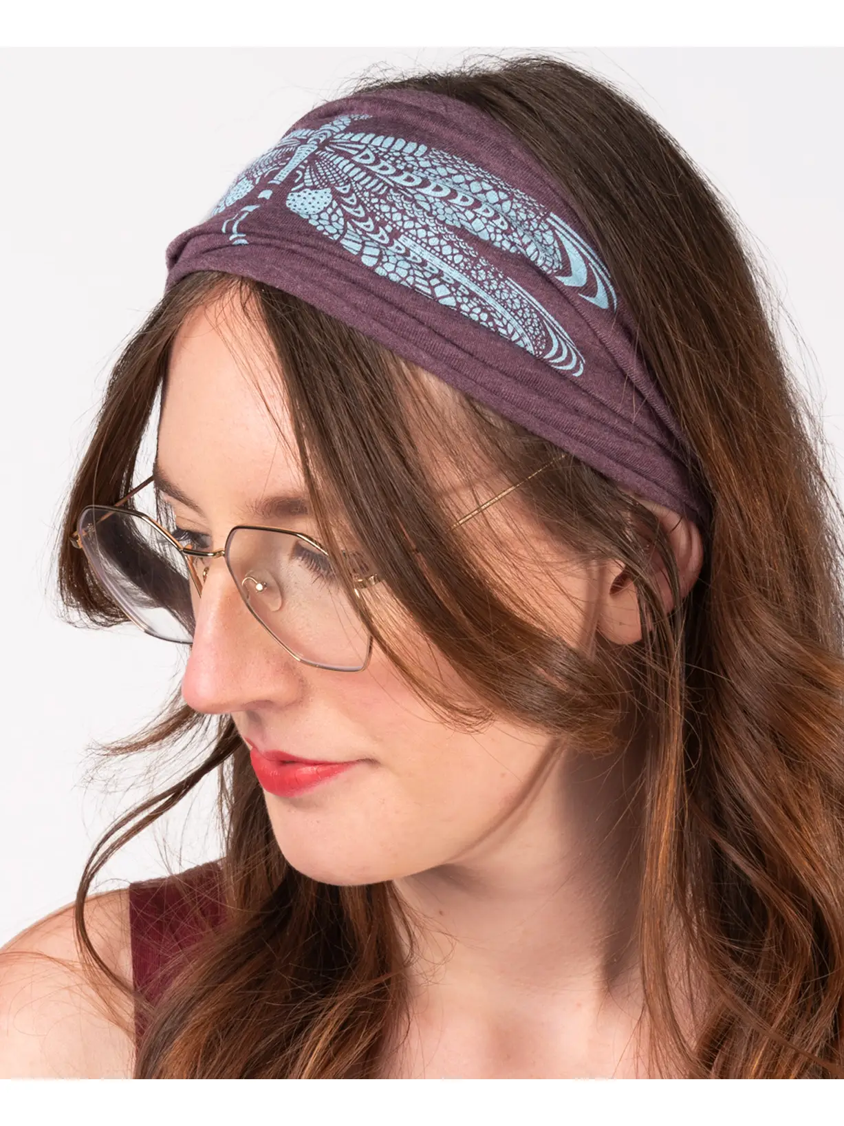 Dragonfly Boho Headband Plum