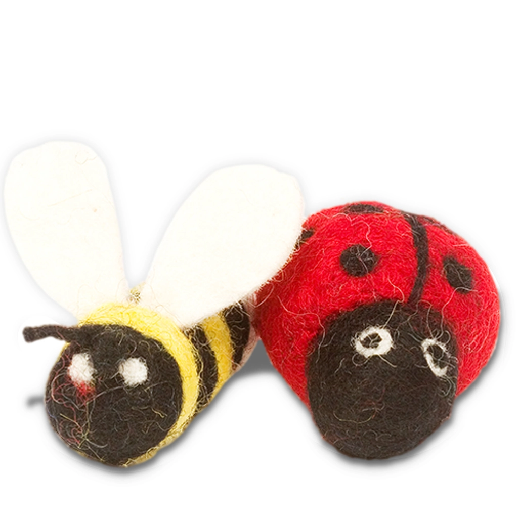 Wool Cat Toys Ladybug Bee