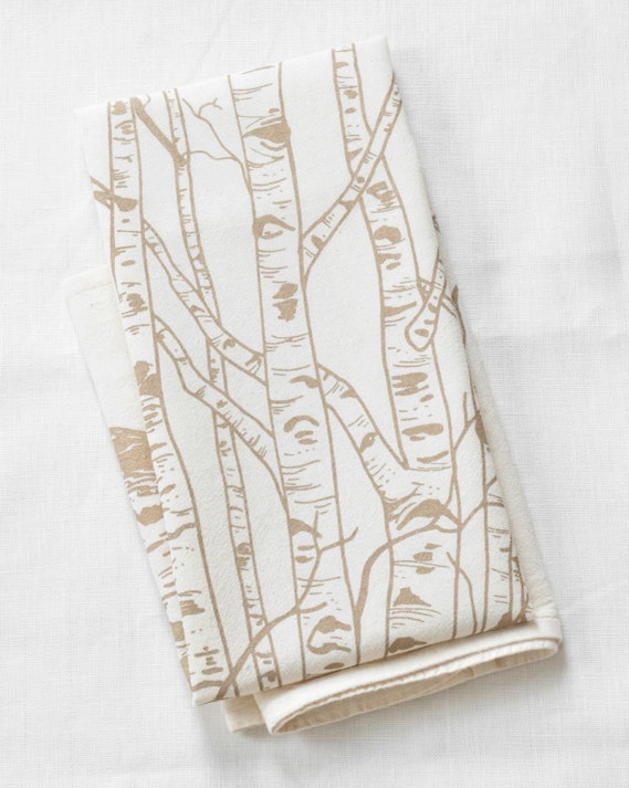 Organic Cotton Birch Trees Tea Towel