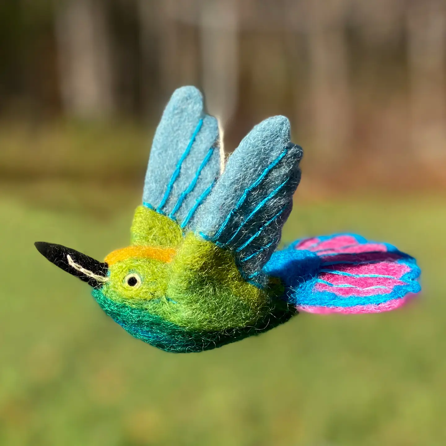 Mango Hummingbird Ornament