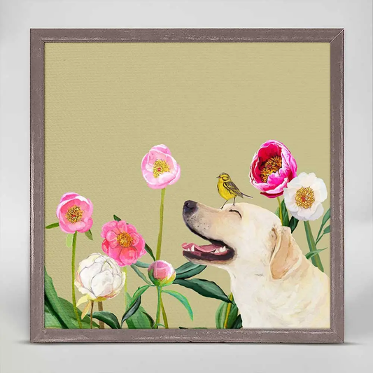 Dogs & Birds Yellow Lab Mini Canvas