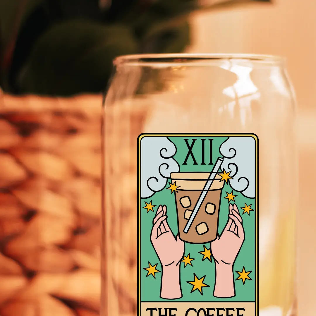 The Coffee Tarot Iced Coffee Glass