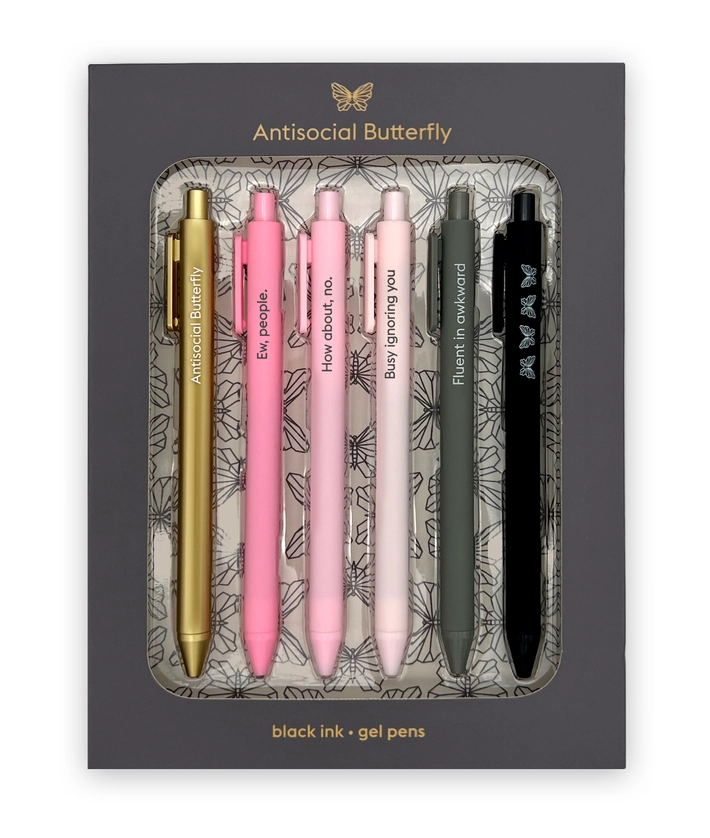 Antisocial Butterfly Pen Set