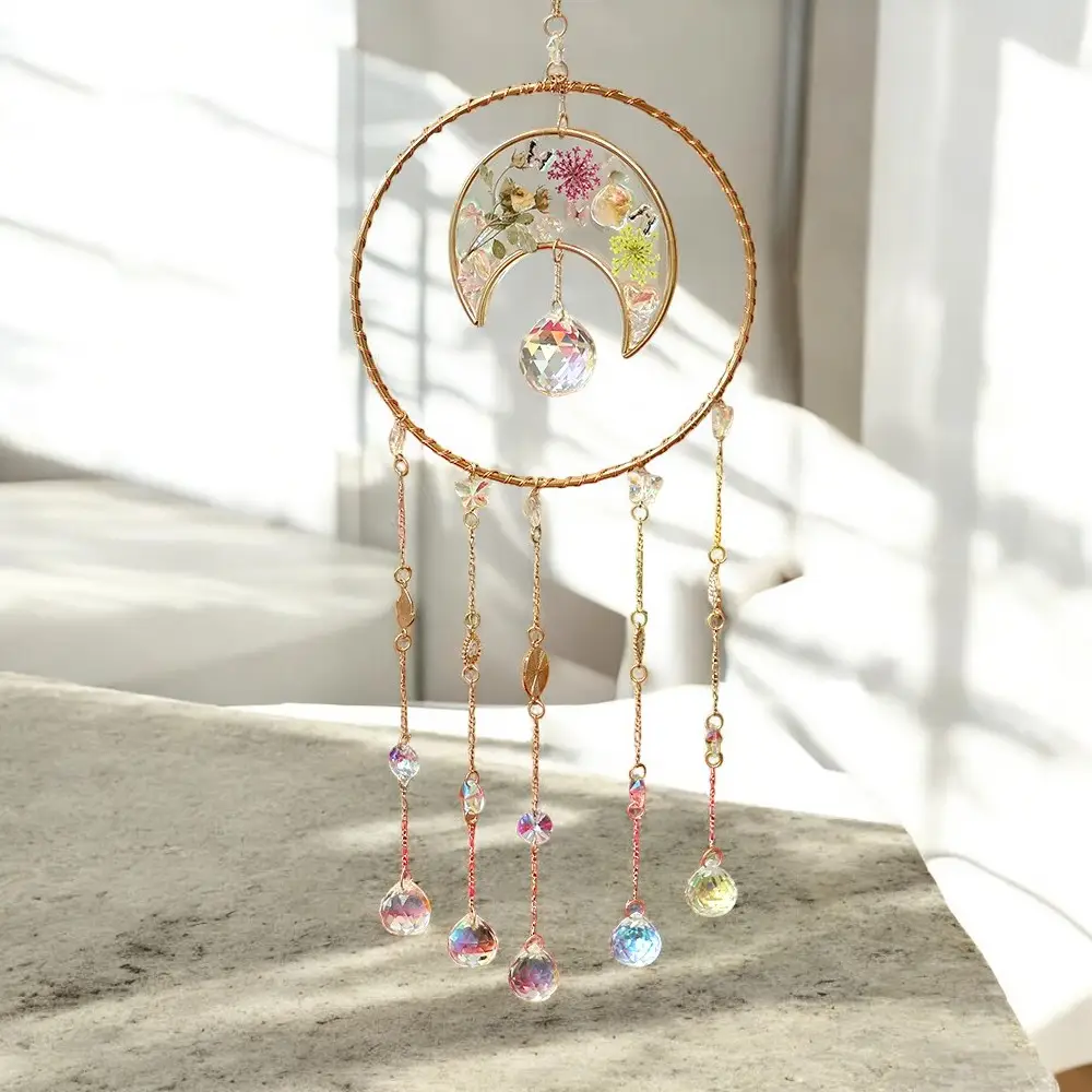 Dried Flower Round Suncatcher