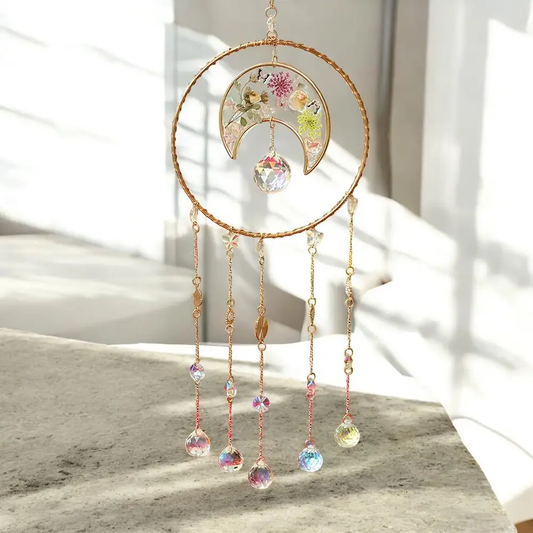 Dried Flower Round Suncatcher