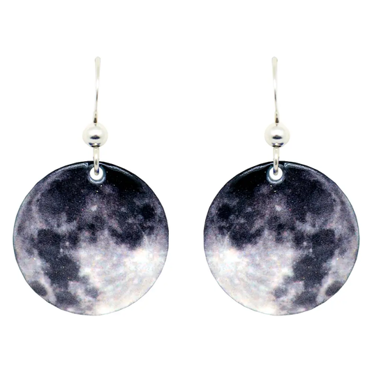 Med Round Earrings Moon