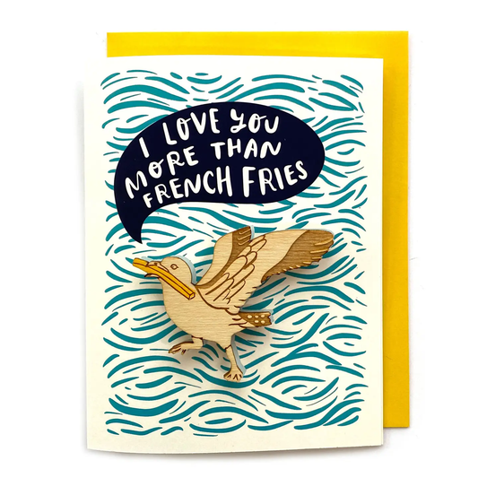 Seagull + French Fries Card w/ Magnet