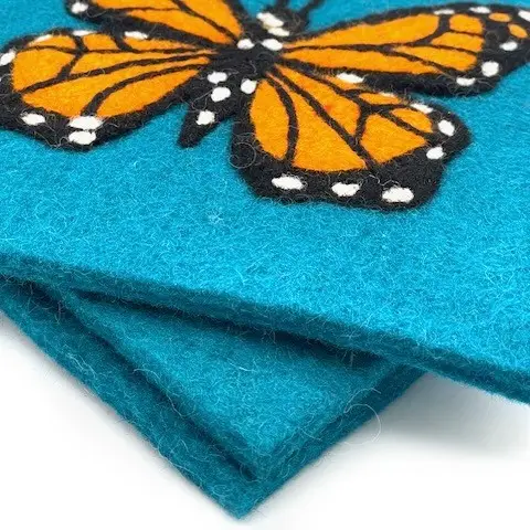 Felted Trivet Monarch Butterfly