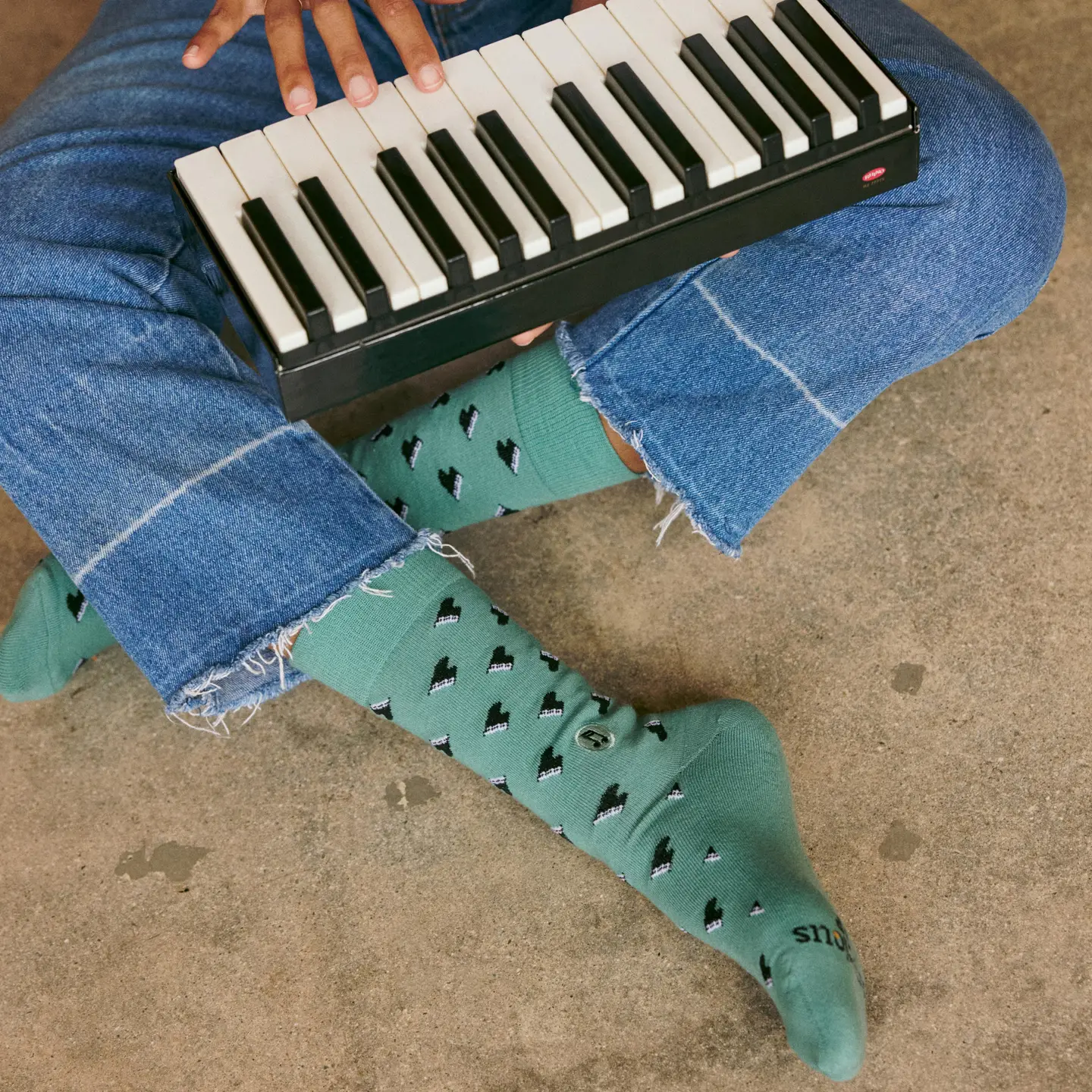 Socks That Support Music Green Pianos
