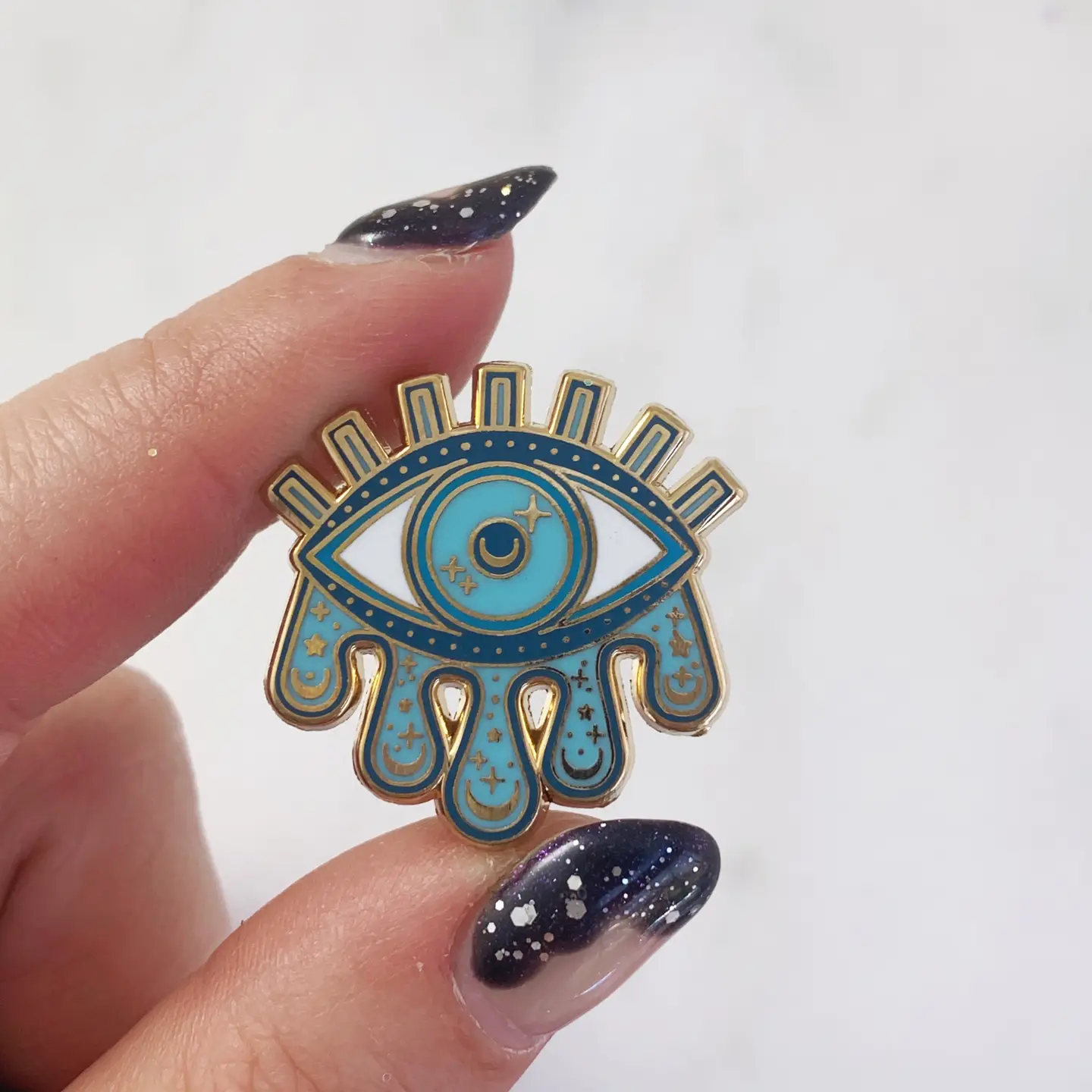 Cosmic Evil Eye Enamel Pin