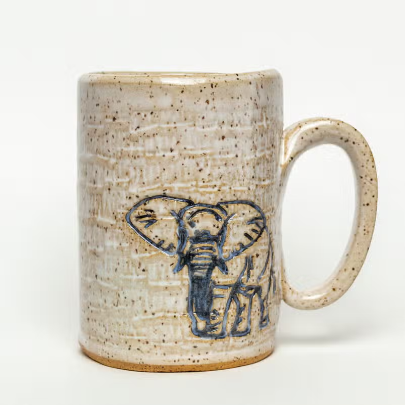 Elephant Ceramic Mug Ivory