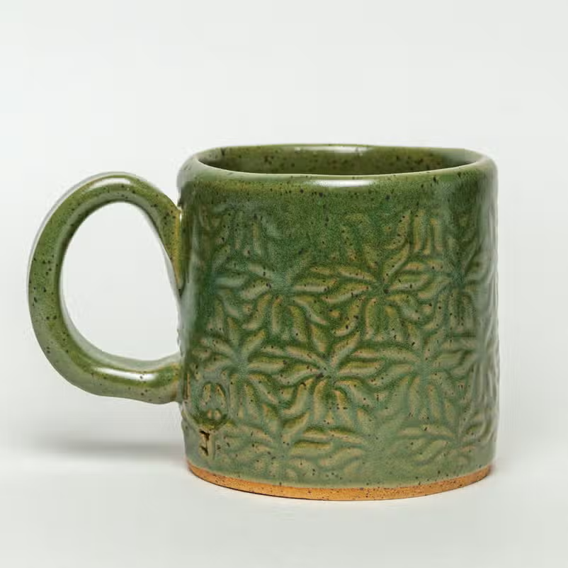 Mushroom Ceramic Mug Green