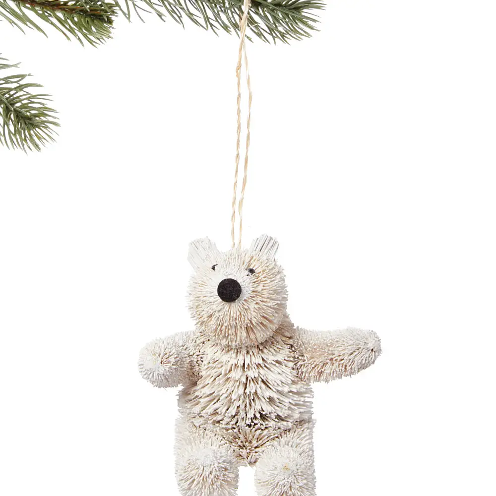 Polar Bear Bottle Brush Ornament