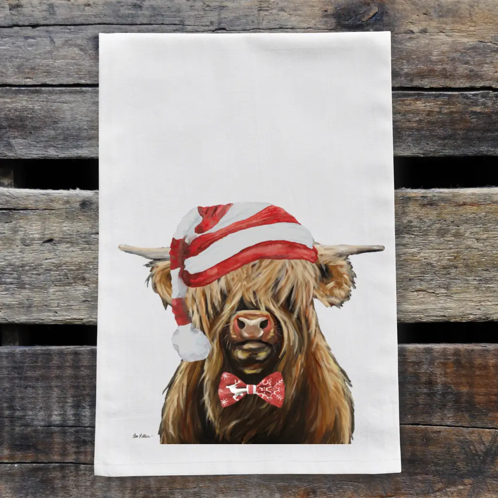 Christmas Highland Cow Kitchen Towel