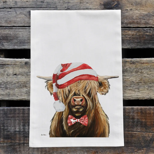 Christmas Highland Cow Kitchen Towel