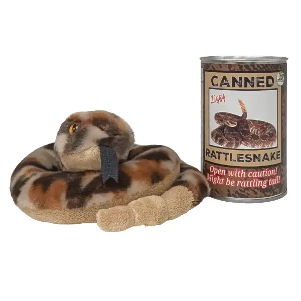 Canned Ziggy the Rattlesnake Stuffed Animal
