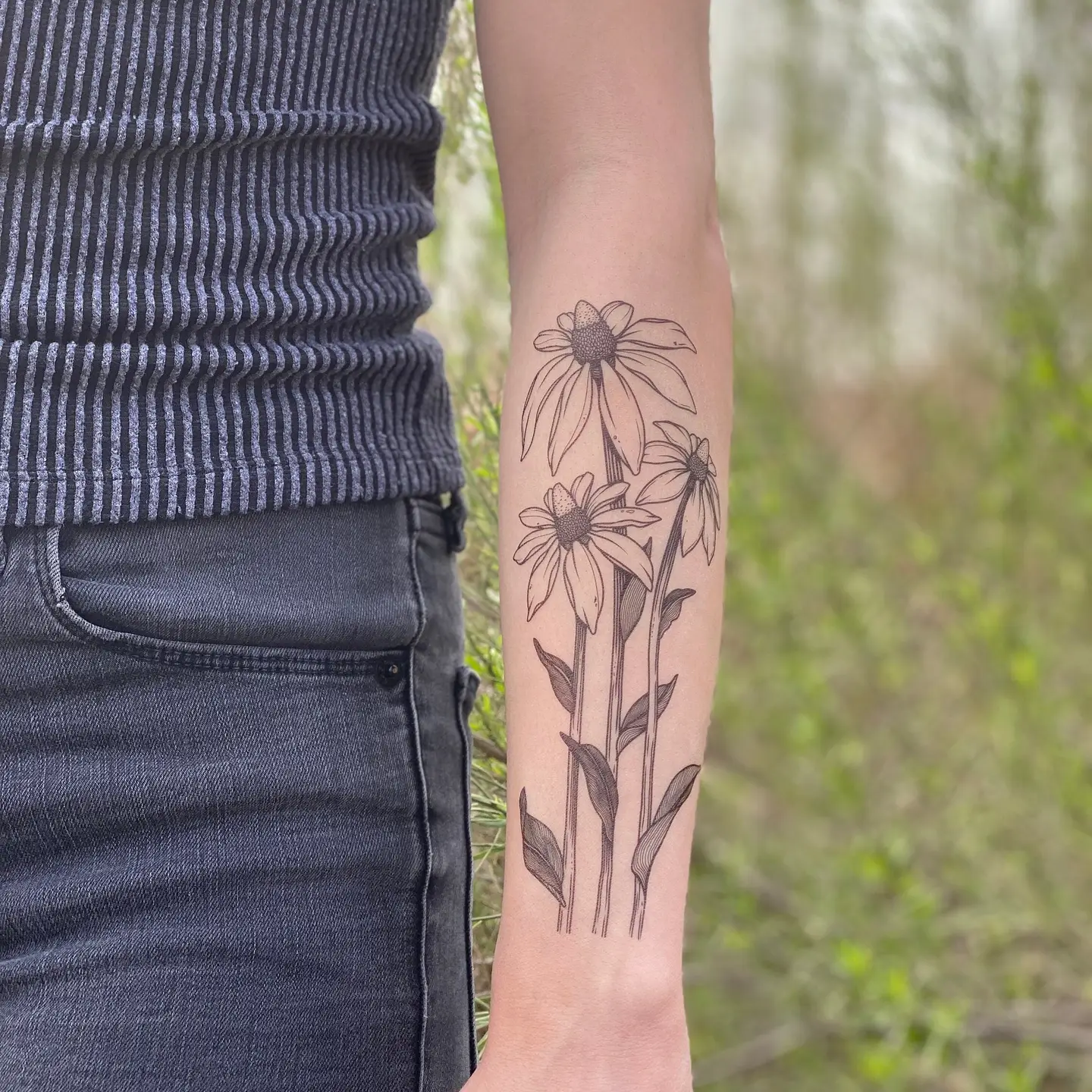 Coneflower Temporary Tattoo