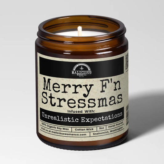 Merry F'n Stressmas Candle
