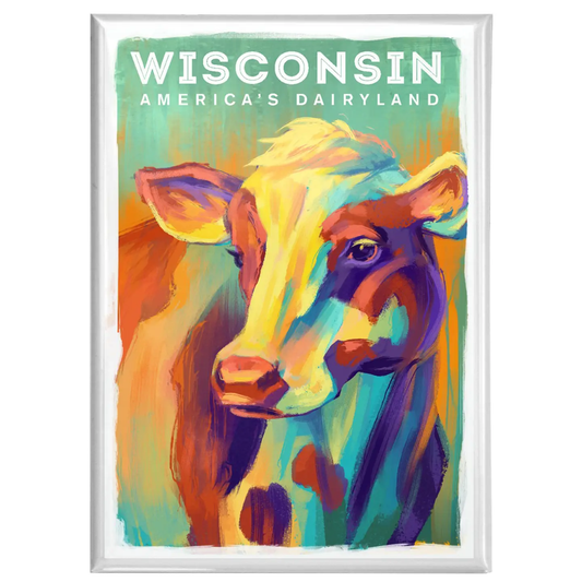 Magnet Wisconsin, America's Dairyland Cow Vivid