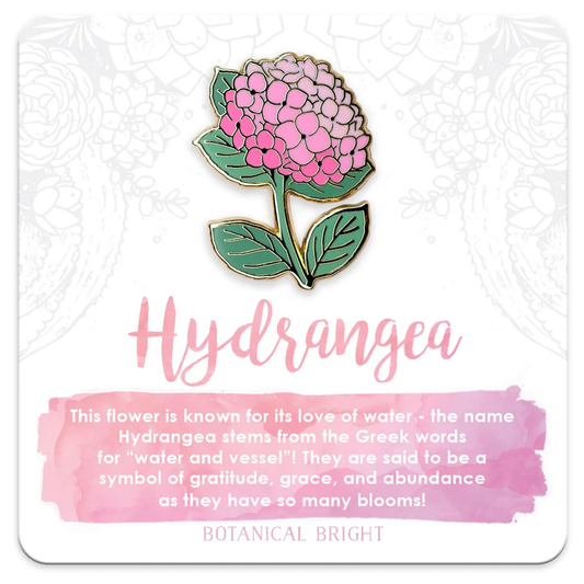 Hydrangea Pink Enamel Pin
