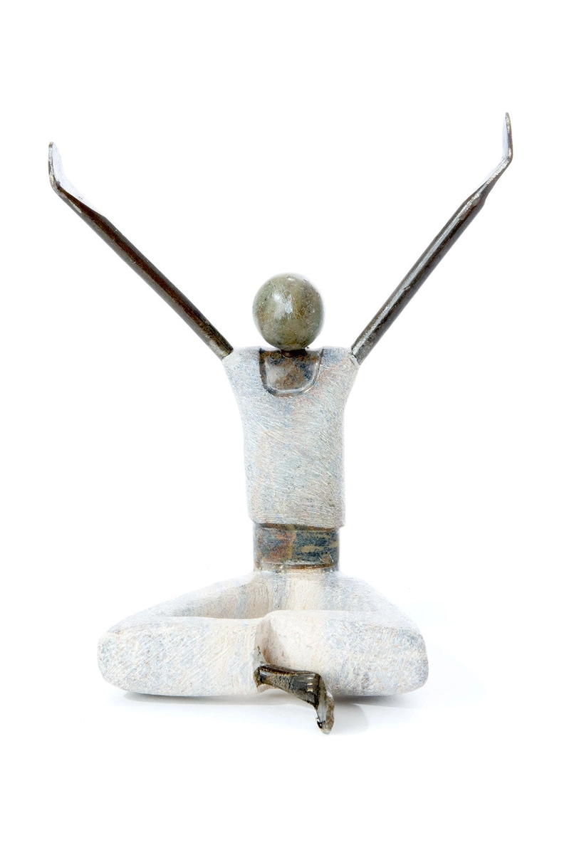 Stone + Metal Yogi Sculpture