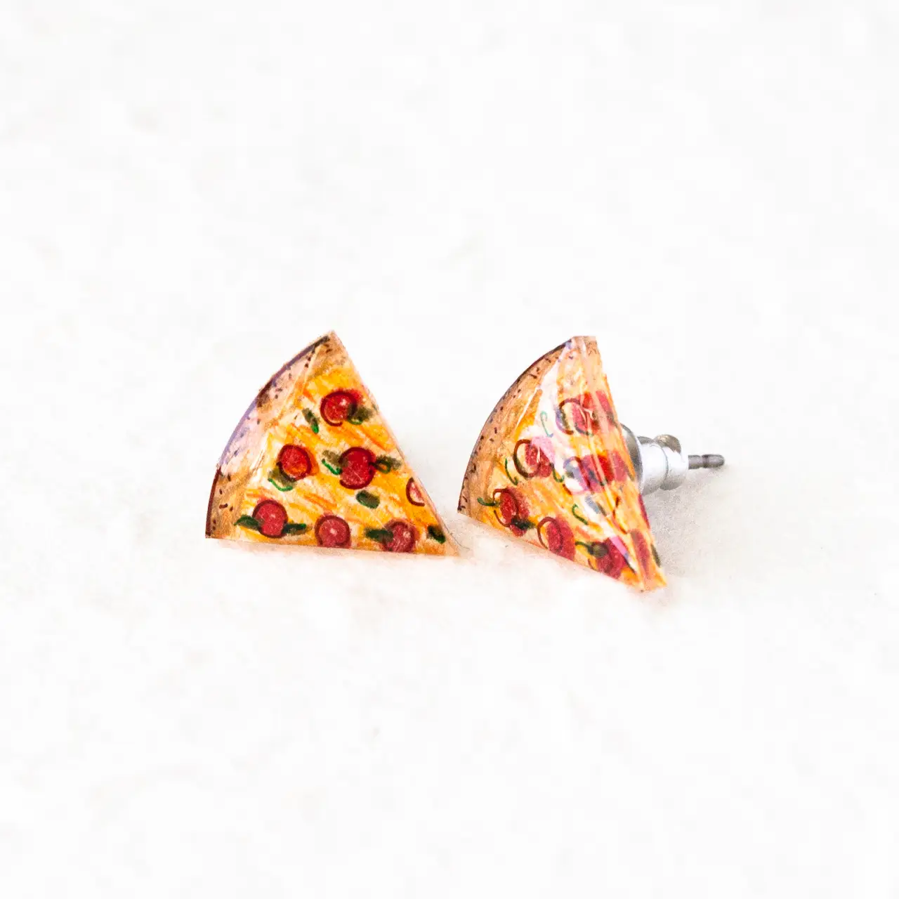 Pizza Slice Stud Earrings