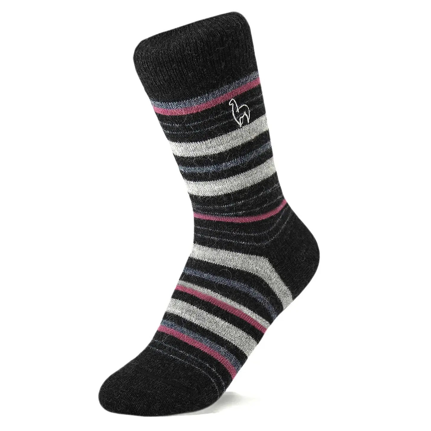 Alpaca Socks Stripe Mauve