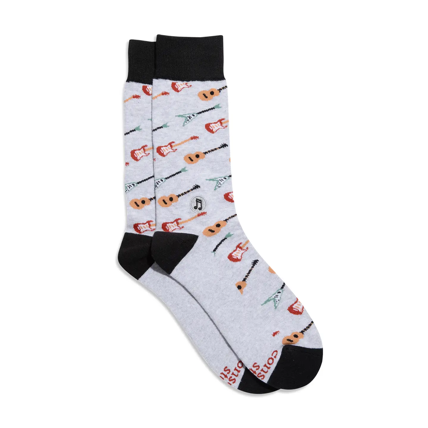 Socks That Support Music Gray Guitars