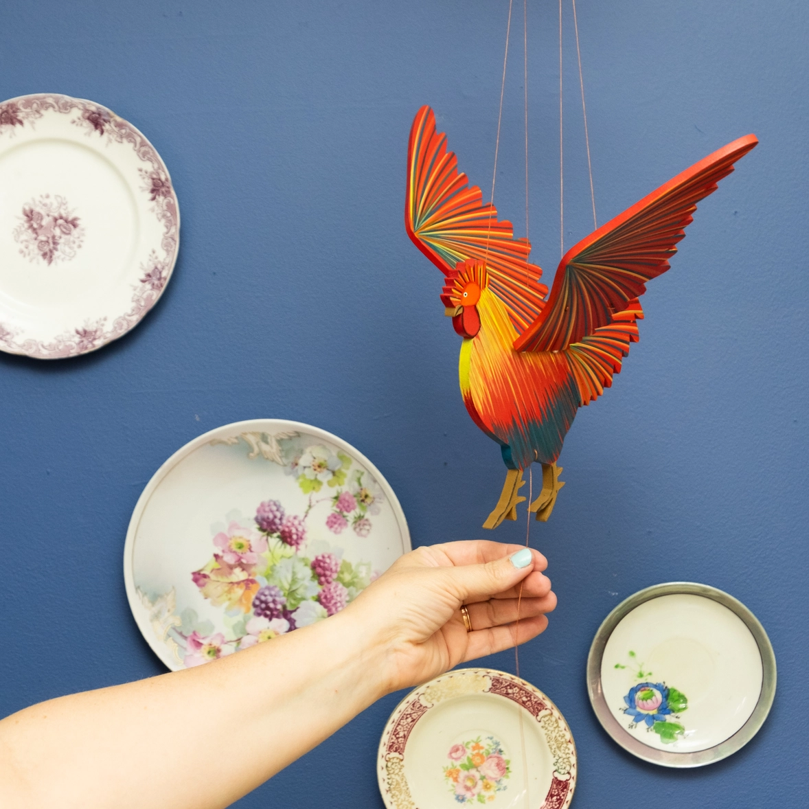 Rooster Bird Flying Mobile