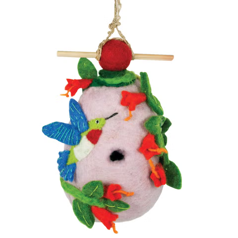 Felted Birdhouse Hummingbird